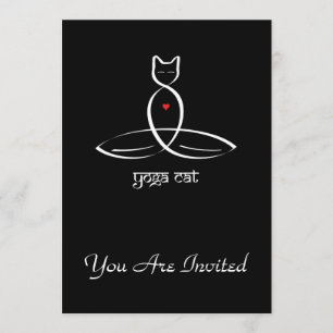 Yoga Cat - Text im Sanskrit-Stil. Einladung
