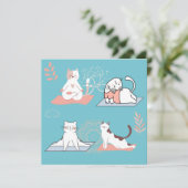 Yoga Cats Lotus Birthday Karte (Stehend Vorderseite)