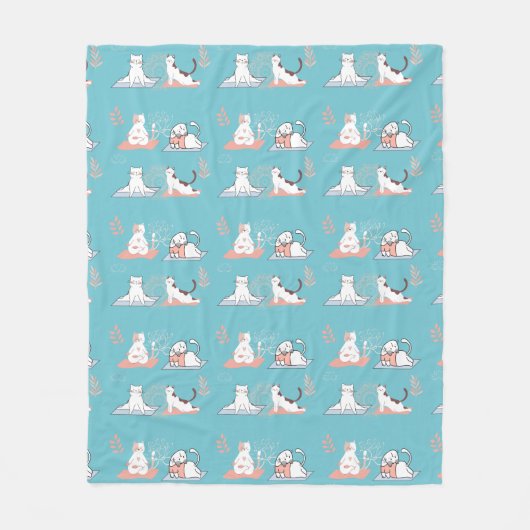Yoga Cats Lotus Fleecedecke (Vorderseite)