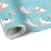 Yoga Cats Lotus Geschenkpapier (Rolleneckpunkt)