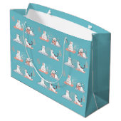Yoga Cats Lotus Große Geschenktüte (Rückseite Schrägansicht)