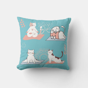 Yoga Cats Lotus Kissen