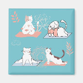 Yoga Cats Lotus Magnet (Vorne)