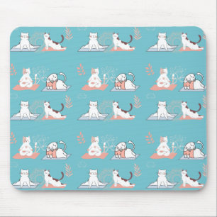 Yoga Cats Lotus Mousepad