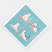 Yoga Cats Lotus Serviette (Ecke)