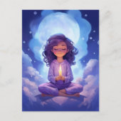 Yoga Celestius rosafarbene rosa blaue Wolken medit Postkarte (Vorderseite)