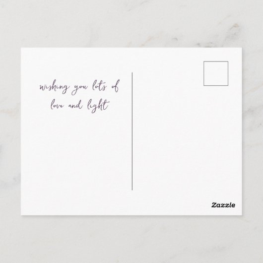 Yoga Celestius rosafarbene rosa blaue Wolken medit Postkarte (Rückseite)