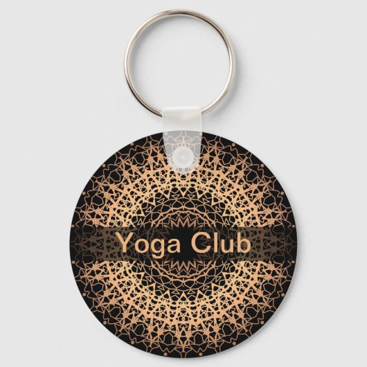 Yoga Center, Yoga, Sport, Mandala, Golden Mandala Schlüsselanhänger (Vorderseite)