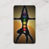Yoga Chakras Manly Pose Lehrerin Visitenkarte (Rückseite)