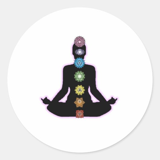 Yoga Chakras Runder Aufkleber (Vorderseite)