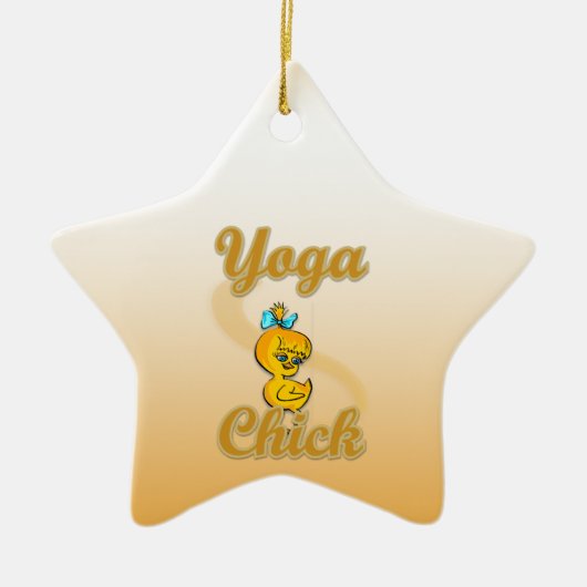 Yoga Chick Keramikornament (Vorne)