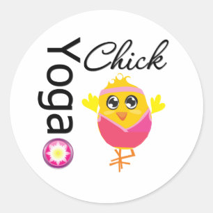 Yoga Chick Runder Aufkleber