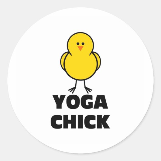 Yoga Chick Runder Aufkleber (Vorderseite)
