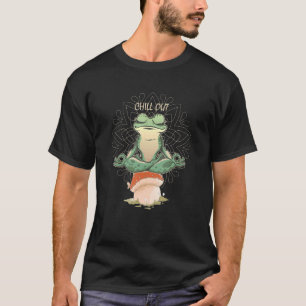Yoga-Chill-Out-Frosch auf Pilz-Medit T-Shirt
