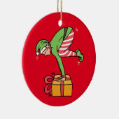 Yoga Christmas Elf Pose Keramik Ornament (Rechts)