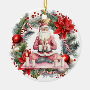 Yoga Christmas Santa Claus Keramik Ornament
