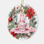 Yoga Christmas Santa Claus Keramik Ornament (Links)