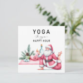 Yoga Christmas Santa Claus Posing Feiertagskarte (Stehend Vorderseite)