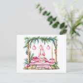 Yoga Christmas Santa Claus Posing Feiertagspostkarte (Stehend Vorderseite)