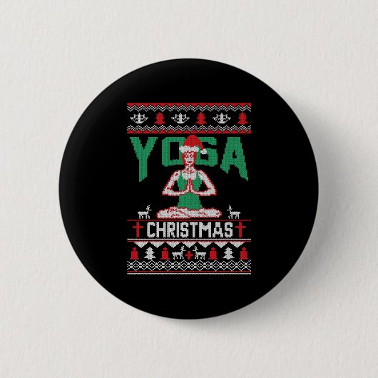Yoga Christmas Shirt Button (Vorderseite)