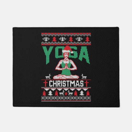 Yoga Christmas Shirt Fußmatte (Vorderseite)