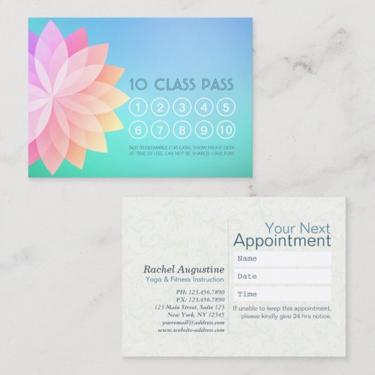 Yoga Class Pass Loyalität Besichtigung Karte Manda (Vorne/Hinten)