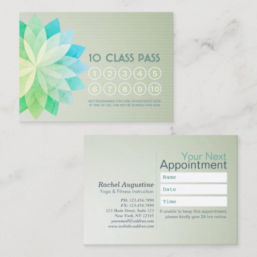 Yoga Class Pass Loyalität Besichtigung Karte Manda (Vorne/Hinten)