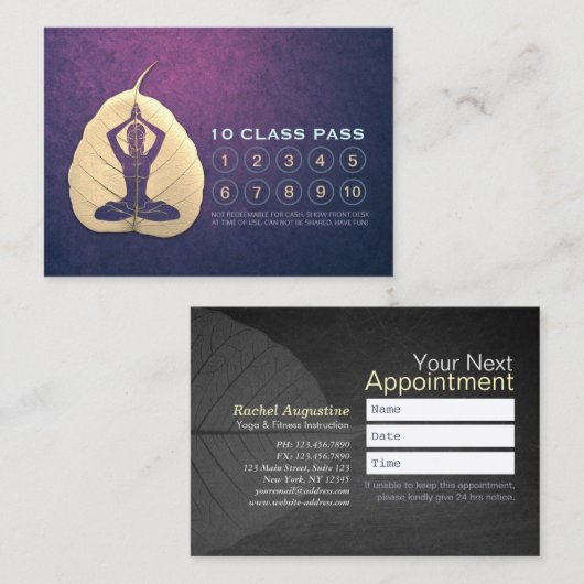 Yoga Class Pass Loyalität Verabredung Bodhi Leaf C Treuekarte (Vorne/Hinten)