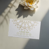 Yoga Class Pass White Gold Embossa Mandala Floral Treuekarte