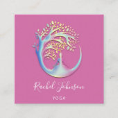 Yoga Classes School Logo Instructor QR Code Healin Quadratische Visitenkarte (Vorderseite)