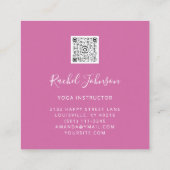 Yoga Classes School Logo Instructor QR Code Healin Quadratische Visitenkarte (Rückseite)