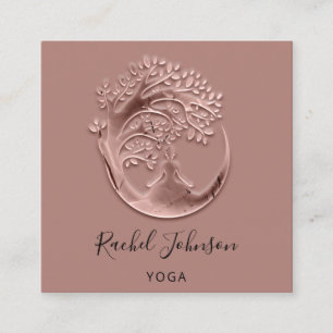 Yoga Classes School Logo Instructor QR Rose Pulver Quadratische Visitenkarte