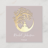 Yoga Classes School Logo Instructor QR Rose Quadratische Visitenkarte (Vorderseite)