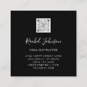 Yoga Classes School Logo Instructor QR Spark Gray Quadratische Visitenkarte (Rückseite)