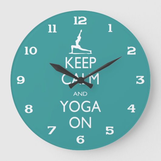 Yoga Clock - Behalten Ruhe und Yoga ON Große Wanduhr (Vorderseite)