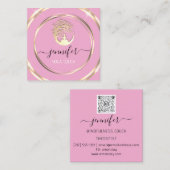 Yoga Couch Therapeut Achtsamkeit QR CODE Pink Quadratische Visitenkarte (Vorne/Hinten)