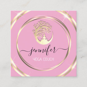 Yoga Couch Therapeut Achtsamkeit QR CODE Pink Quadratische Visitenkarte