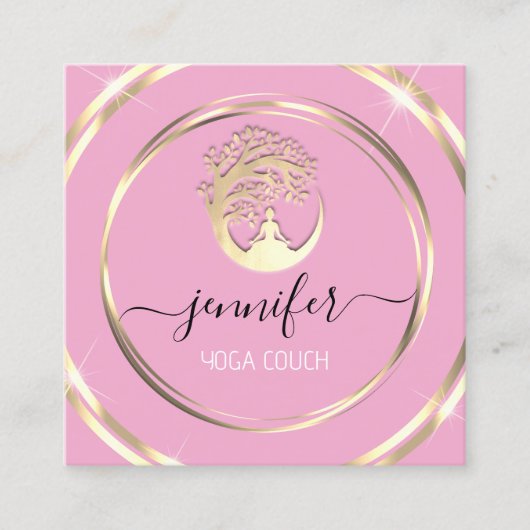 Yoga Couch Therapeut Achtsamkeit QR CODE Pink Quadratische Visitenkarte (Vorderseite)