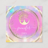 Yoga Couch Therapeut ACHTUNG QR CODE Gold Pink Quadratische Visitenkarte (Vorderseite)