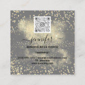 Yoga Couch Therapeut Logo QR Code Gold GlitterGray Quadratische Visitenkarte (Rückseite)