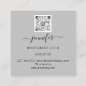 Yoga Couch Therapeutin Mindfullness QR CODE Music Quadratische Visitenkarte (Rückseite)