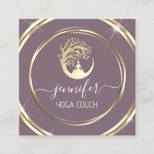 Yoga Couch Therapeutin Mindfullness QR CODE Smoky Quadratische Visitenkarte