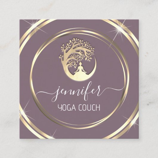 Yoga Couch Therapeutin Mindfullness QR CODE Smoky Quadratische Visitenkarte (Vorderseite)