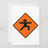 Yoga Crossing Sign Warrior Pose Strichmännchen Einladung (Vorderseite)