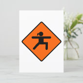 Yoga Crossing Sign Warrior Pose Strichmännchen Einladung