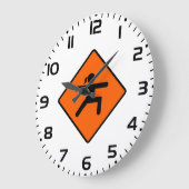 Yoga Crossing Sign Warrior Pose Strichmännchen Große Wanduhr (Winkel)