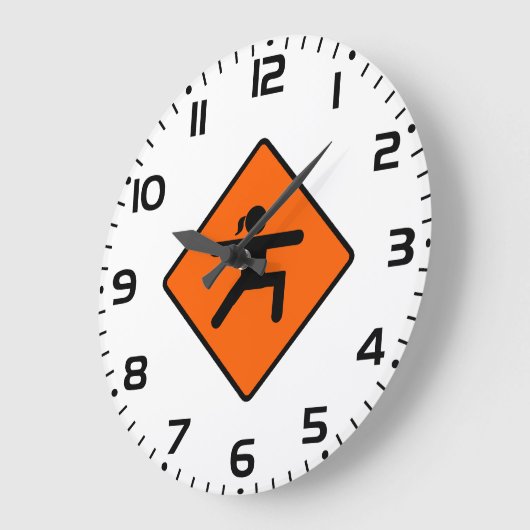 Yoga Crossing Sign Warrior Pose Strichmännchen Große Wanduhr (Winkel)