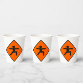 Yoga Crossing Sign Warrior Pose Strichmännchen Pappbecher