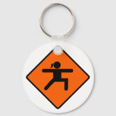 Yoga Crossing Sign Warrior Pose Strichmännchen Schlüsselanhänger (Vorderseite)