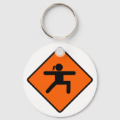 Yoga Crossing Sign Warrior Pose Strichmännchen Schlüsselanhänger (Rückseite)